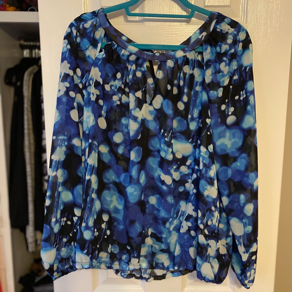 Blue chiffon top size XL